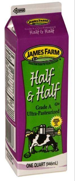 James Farm - Half & Half - 32 oz Carton