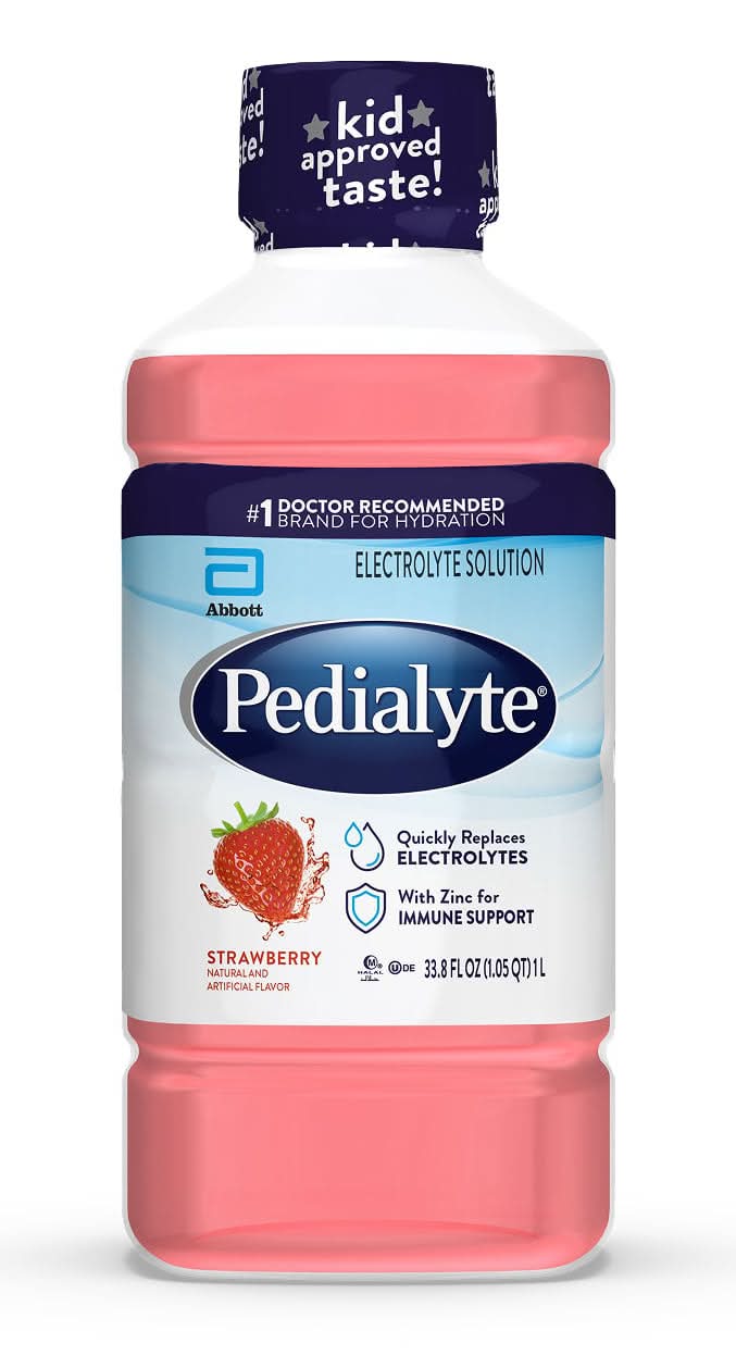 Pedialyte Electrolyte Solution Hydration Drink, Strawberry (33.8 fl oz)