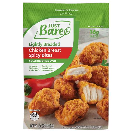 Just Bare Lightly Breaded Chicken Breast Spicy Bites