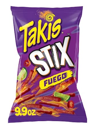 Takis Stix Fuego Corn Sticks, Hot Chili Pepper And Lime Artificially Flavored, 9.9oz Bag