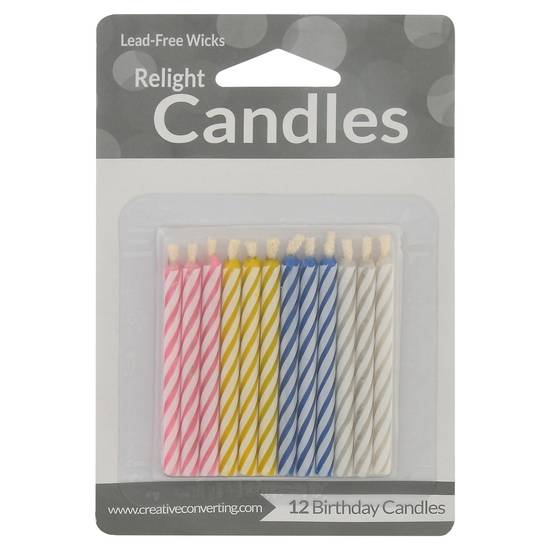 Creative Converting Relight Birthday Candles, (12 ct)