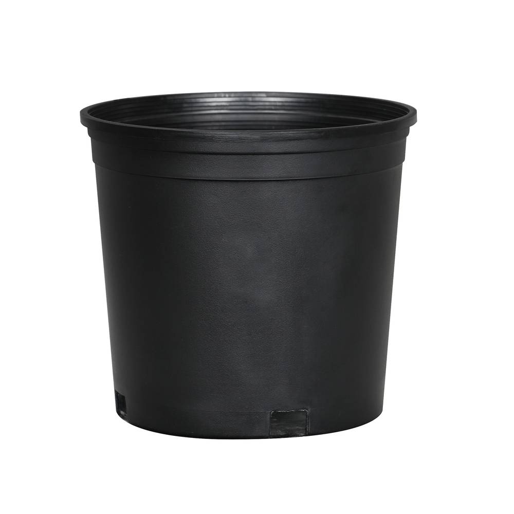 Style Selections Round 8.43-in W x 8.07-in H Black Resin Indoor/Outdoor Planter | MLH0409PKH