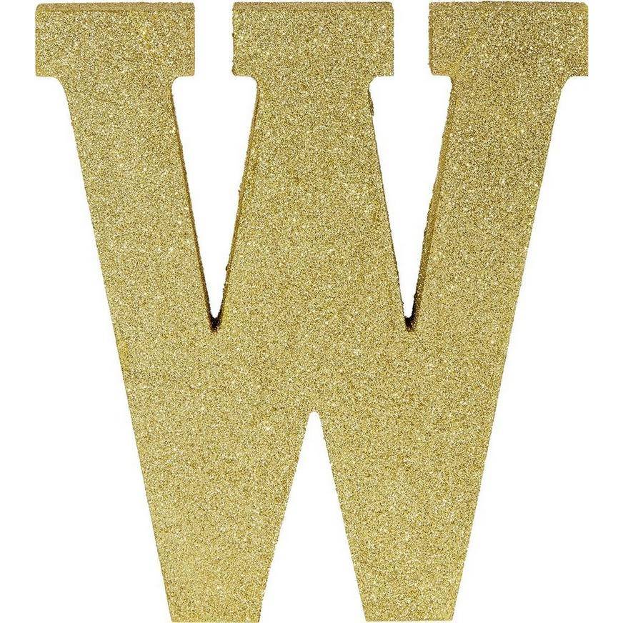 Glitter Gold Letter W Sign