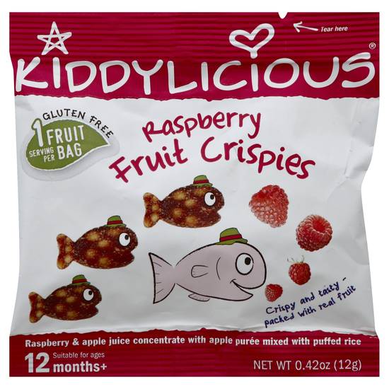 Kiddylicious Raspberry Crispy Tiddlers Toddler Snack 12 months+