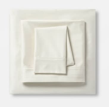 Threshold Full Solid Performance 400 Thread Count Bed Sheet Set, Queen, Sour Cream (4 ct)