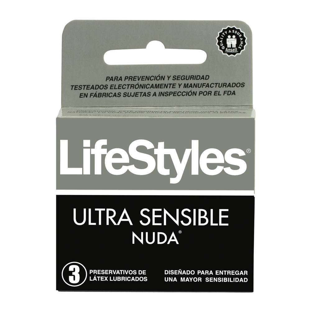 Life styles preservativo ultra sensible nuda (caja 3 u)