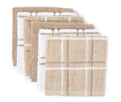 Broyhill Dish Cloth Set, Tan-White (6 ct)