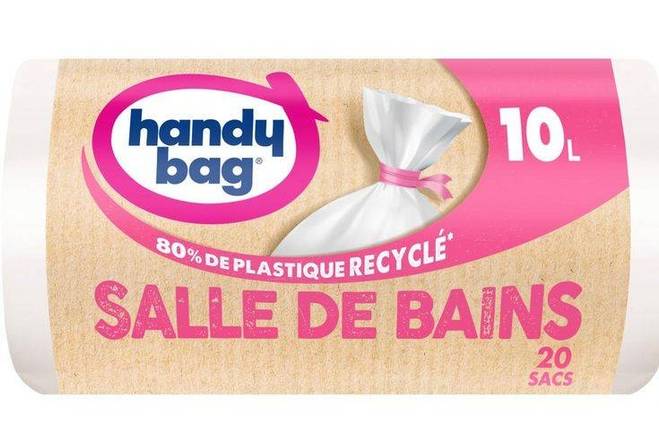 Sacs Poubelles Recyclés Spécial Salle de Bain Liens Détachables 10 L x 20 - HANDY BAG