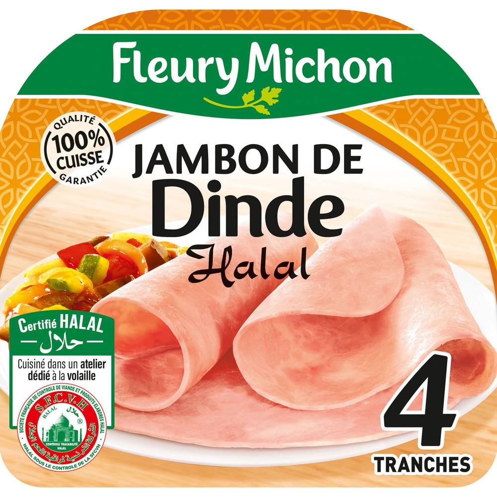Fleury Michon - Jambon de dinde halal (4 pièces)