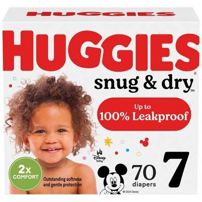 Huggies Snug & Dry Baby Disposable Diapers Huge pack, 7 (70 ct)