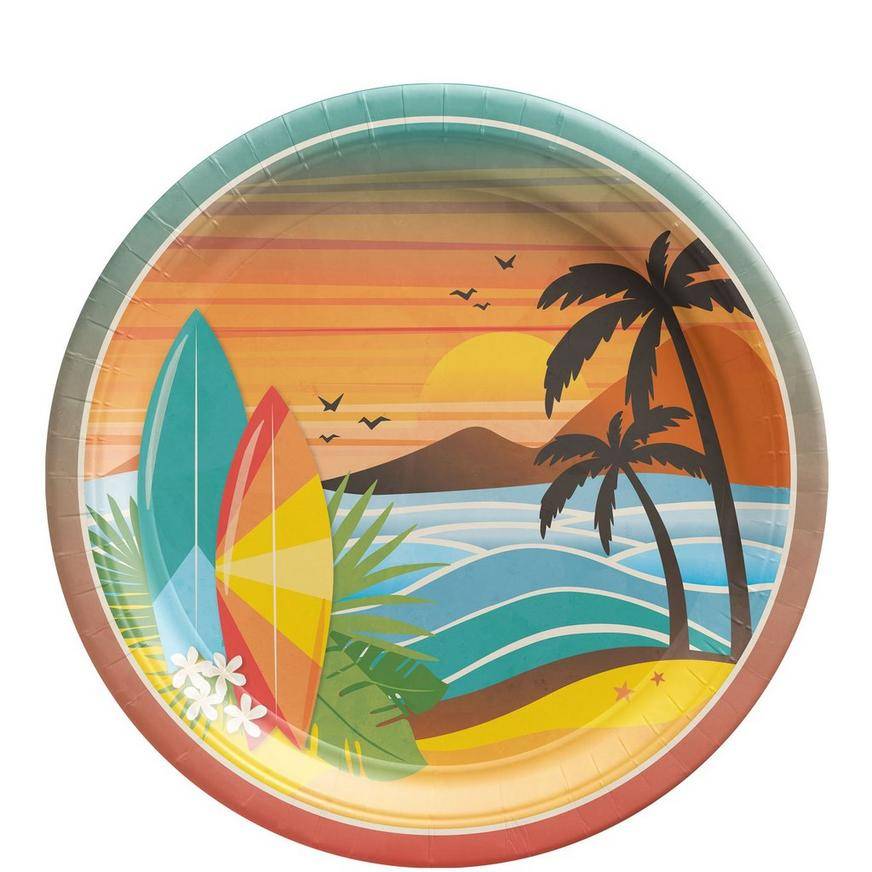 Beach Life Paper Lunch Plates, 8.5in, 50ct