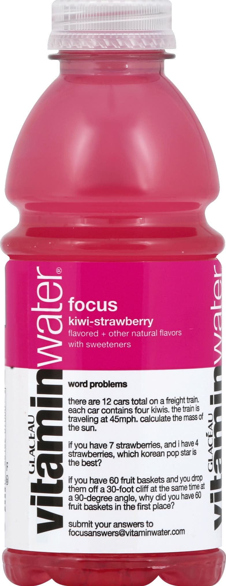Vitaminwater Focus Nutrient Enhanced Water, Kiwi-Strawberry (20 fl oz)