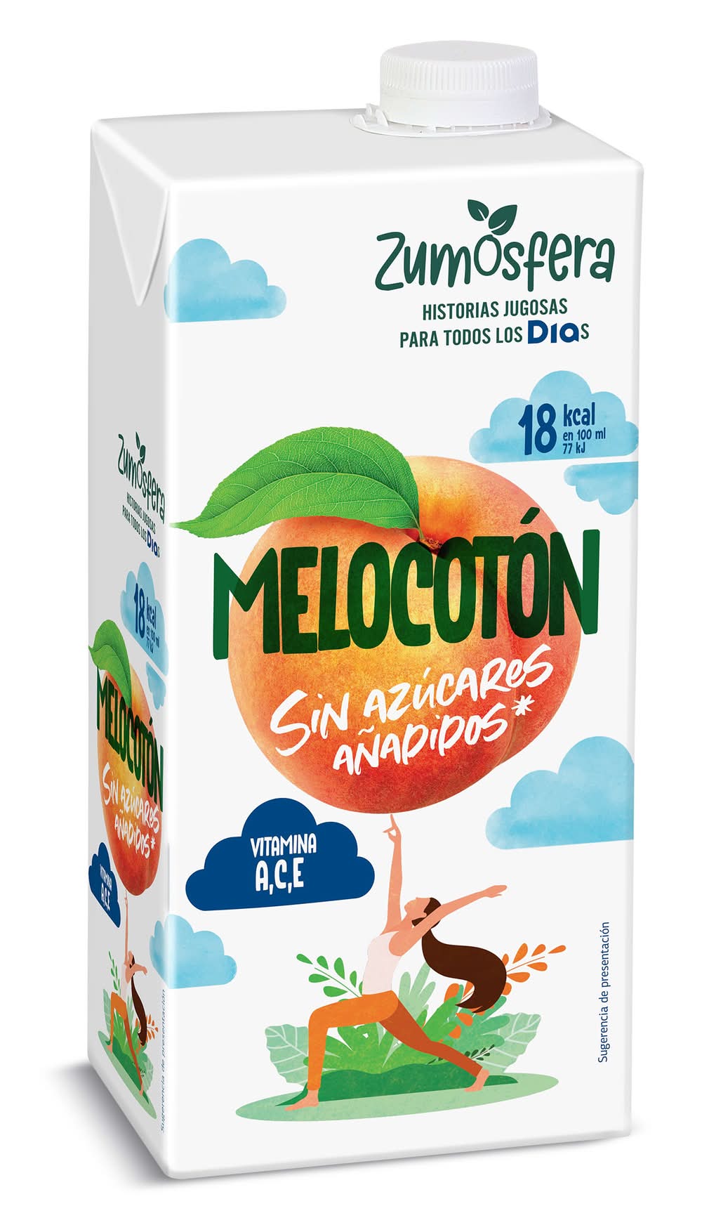Bebida De Zumo De Melocotón Sin Azúcares Añadidos Zumosfera De Dia Brik 1 L
