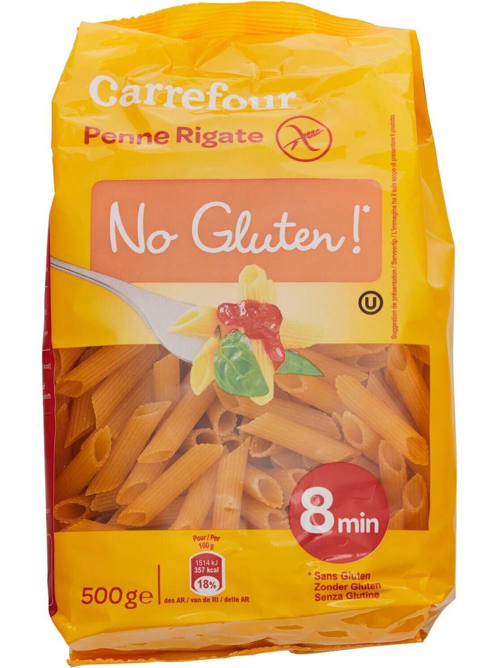 Carrefour - Pâtes penne rigate sans gluten (500g)