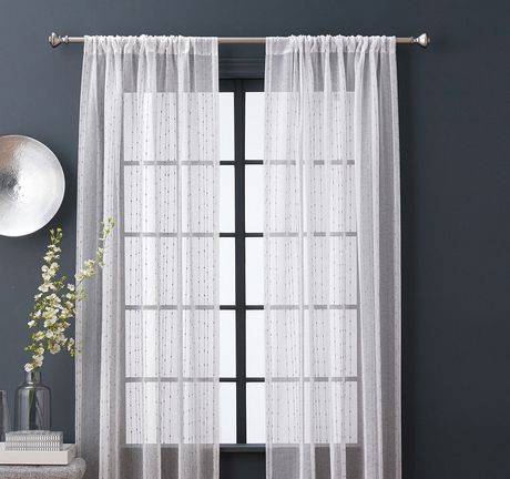 Panneau de rideaux à oeillets transparents pour les fenêtres teardrop (1unité) - hometrends teardrop sheers 84" rod pocket window curtain panel (1 panel, 100% polyester)