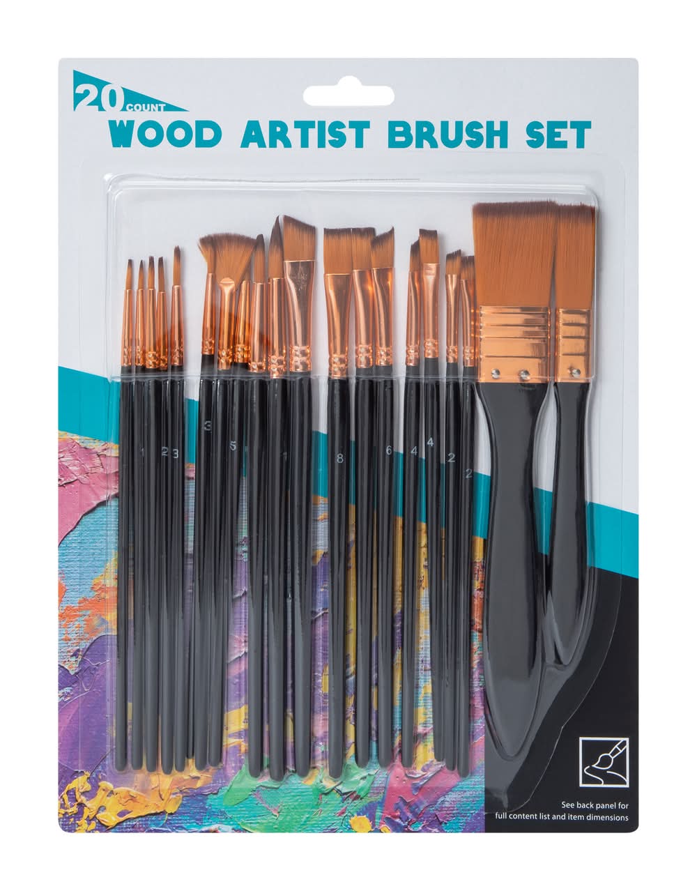 Wood Artist Brush Set 20-Count