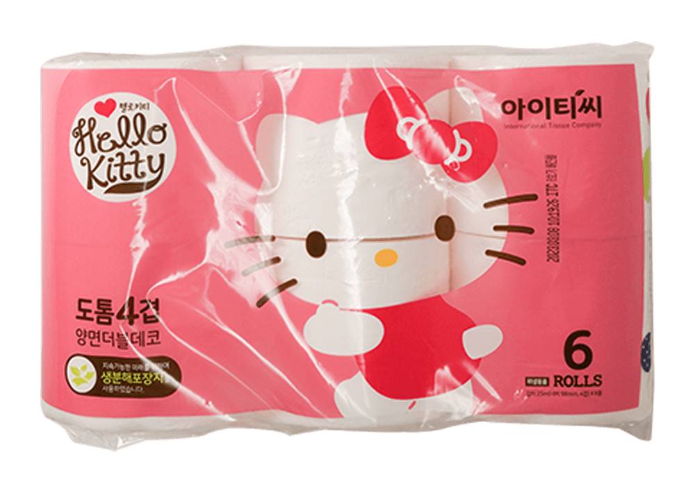 Hello Kitty 4 Ply Thick Toilet Paper (6 ct)