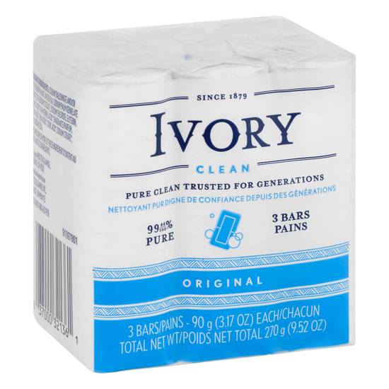 Ivory Original Scent Gentle Bar Soap (3ct)