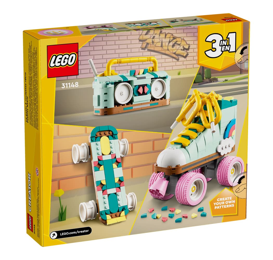 LEGO Creator 3 in 1 Retro Roller Skate Toy For 8y+ Kids (342 ct)