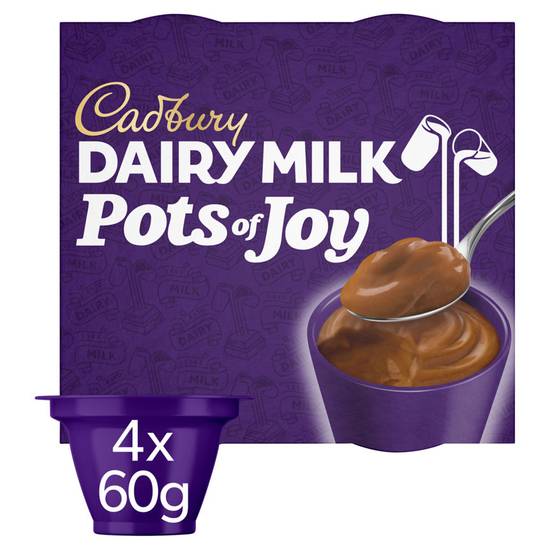 Cadbury Dairy Milk Pots of Joy Chocolate Dessert 4 x 60g (240g)