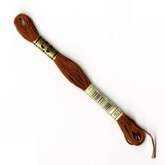 DMC 6 Strand Embroidery Cotton Floss, 8.7 yd, Brown