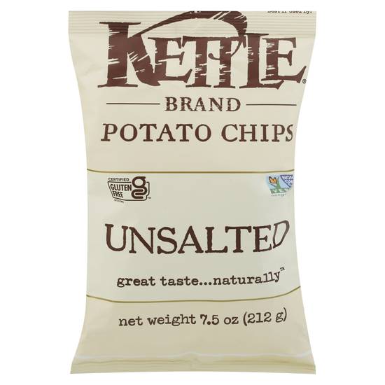 Kettle Brand Unsalted Potato Chips, 7.5 oz