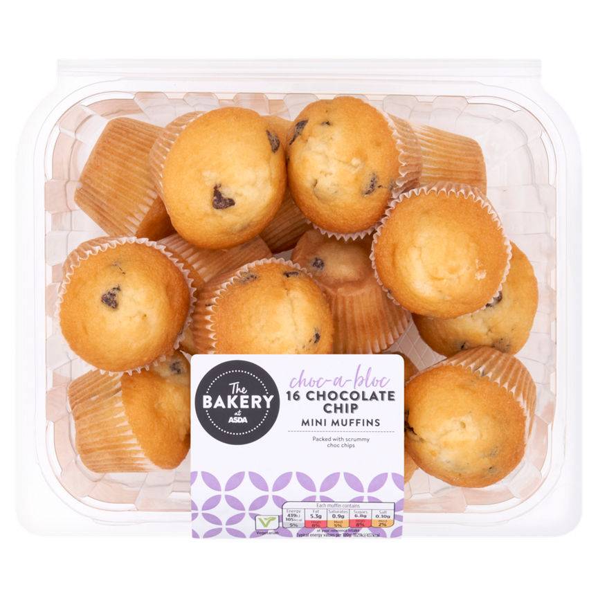 Asda The Bakery 16 Chocolate Chip Mini Muffins