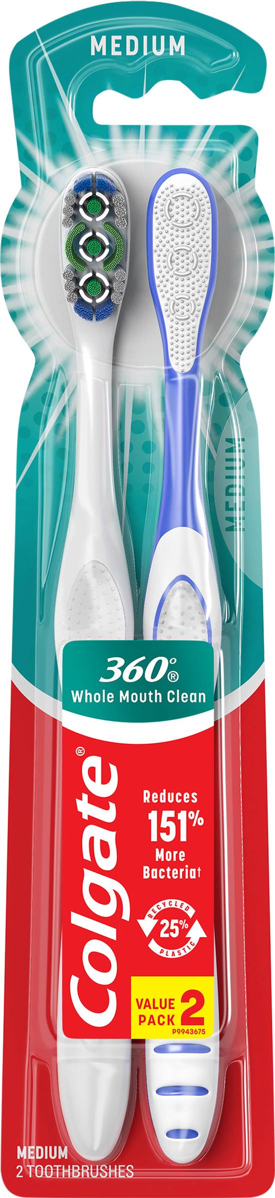Colgate Whole Mouth Medium Toothbrush (2 ct)