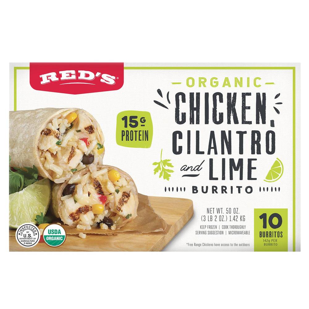 Red's Organic Chicken Cilantro & Lime Burrito (10 ct)