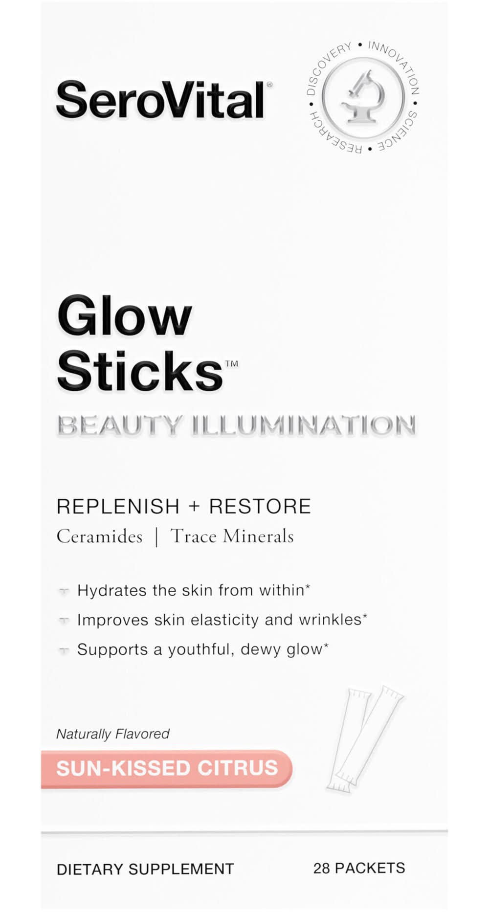 SanMedica Glow Sticks Replenish + Restore Dietary Supplement, Sun Kissed Citrus, Women (28 ct)