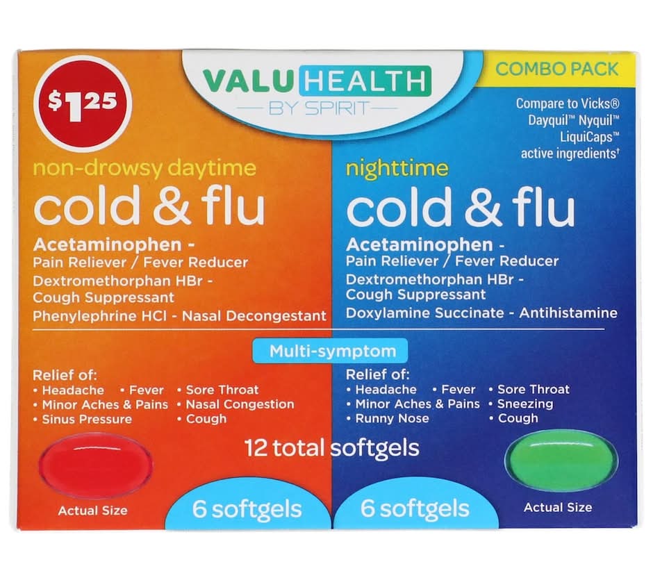 ValuHealth Daytime & Nighttime Cold & Flu Softgels (12 ct)