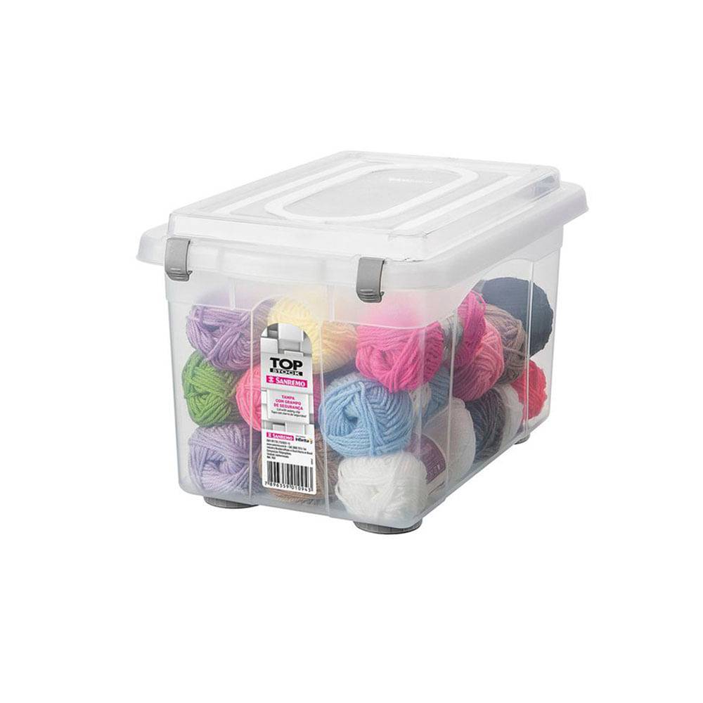 Sanremo caixa organizadora de plástico com tampa incolor (16,7l)