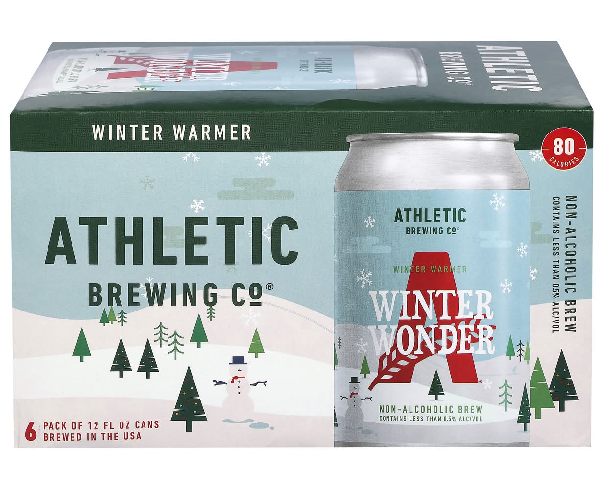 Athletic Brewing Co. Winter Wonder Warmer Non-Alcoholic Brew Beer (6 x 12 fl oz)