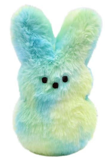 Peeps Bunny Plush Toy, 6.25 in, Blue-Yellow