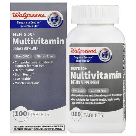 Walgreens Men 50+ Multivitamin Tablets Gluten Free (100 ct)