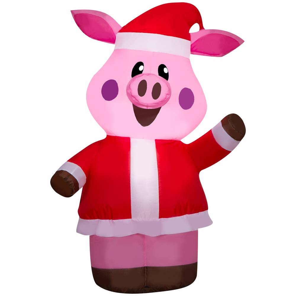 Holiday Living 3.5-ft LED Pig in Santa Suit Christmas Inflatable | 883630