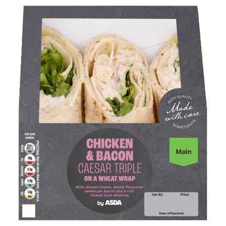 ASDA Chicken & Bacon Caesar Triple on a Wheat Wrap