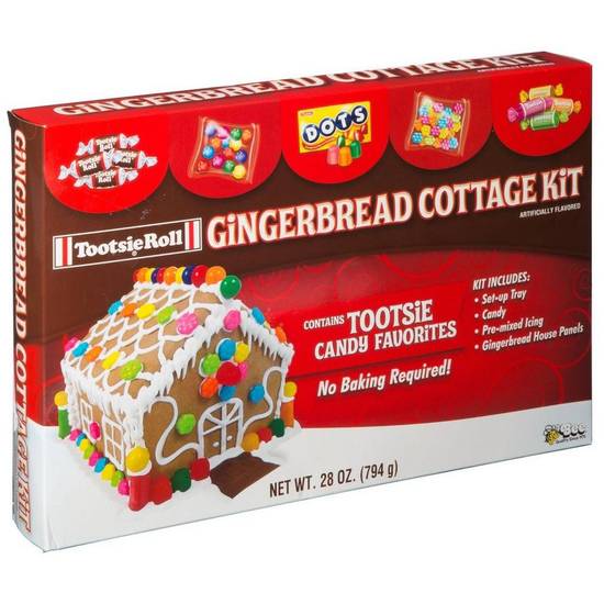 Bee Tootsie Roll Ready to Build Gingerbread Cottage Kit, 28oz