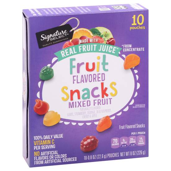 Signature Select Mixed Fruit Snacks (10 x 0.8 oz pouches)