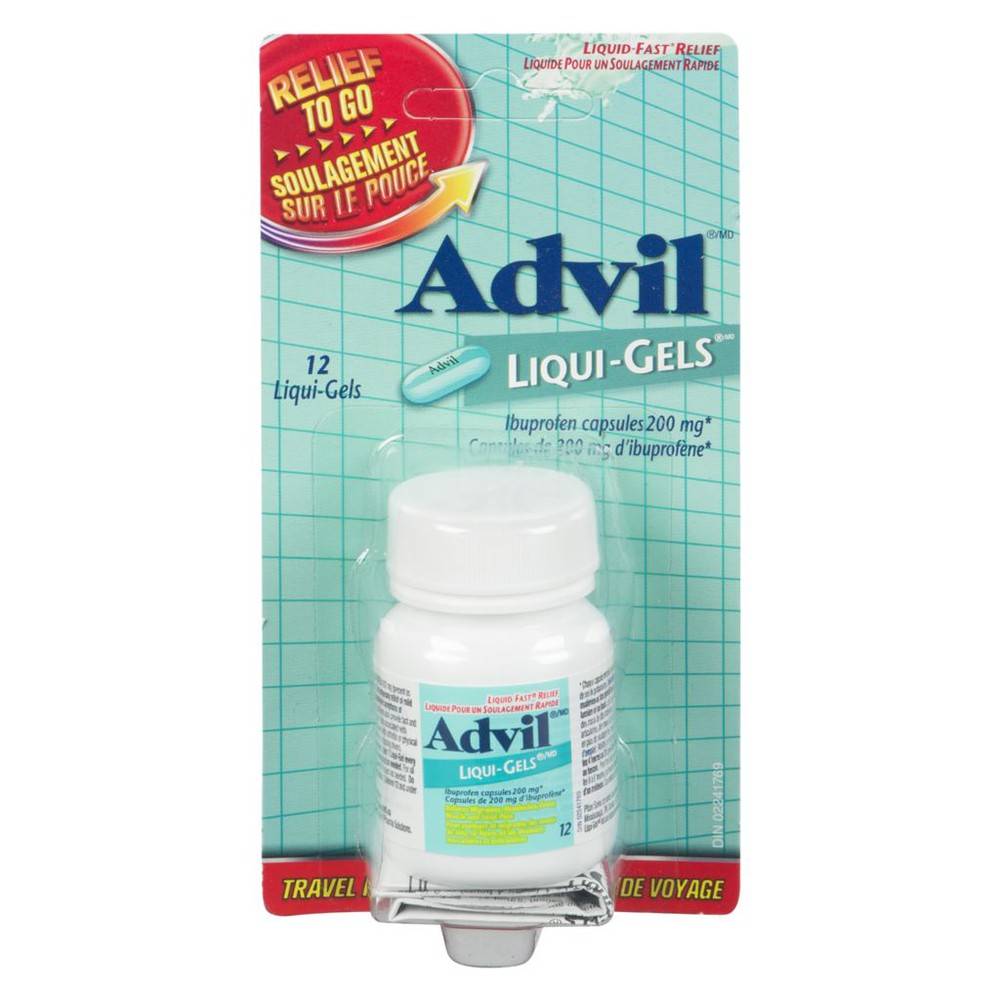 Advil liqu-gels relief to-go - liqu-gels ibuprofen capsules 200 mg (12 units)