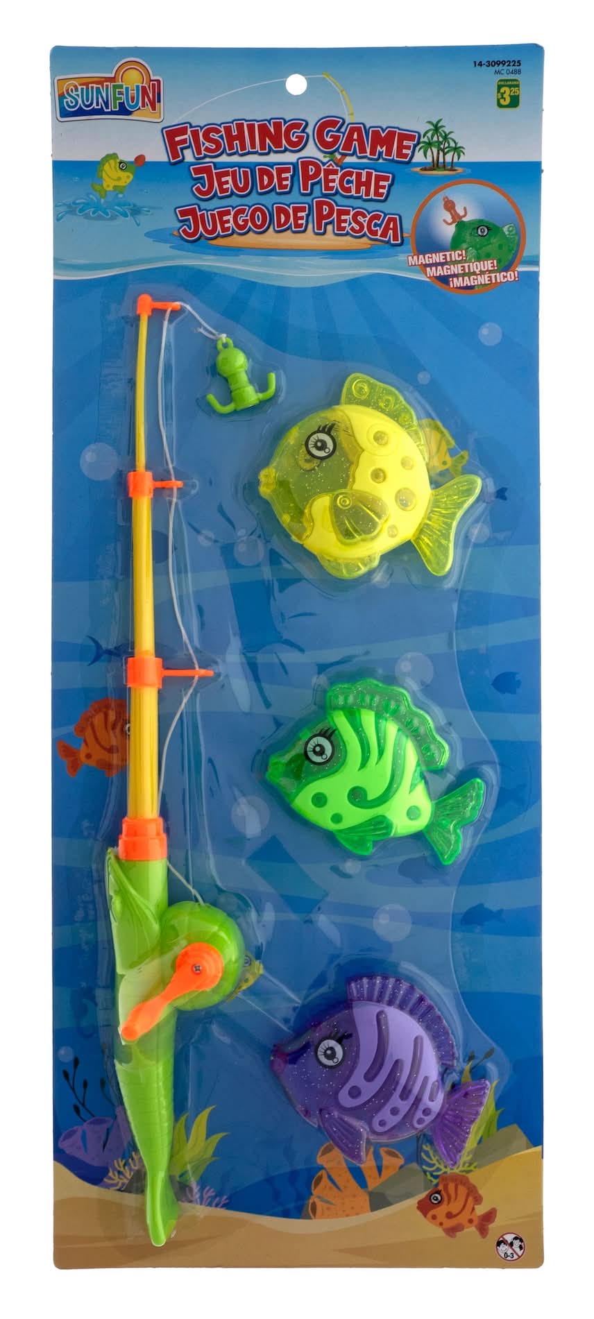 SunFun Fishing Set With Glitter Fish Magnetic Rod