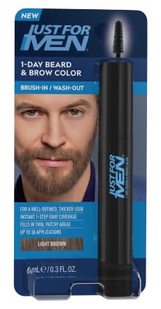 Just For Men Temporary Beard & Brow Color, Light Brown (0.3 fl oz)