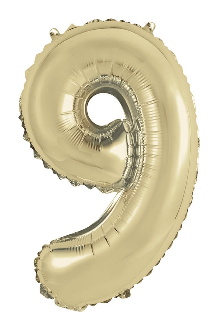 Foil Gold Number 9 Balloon 14 In