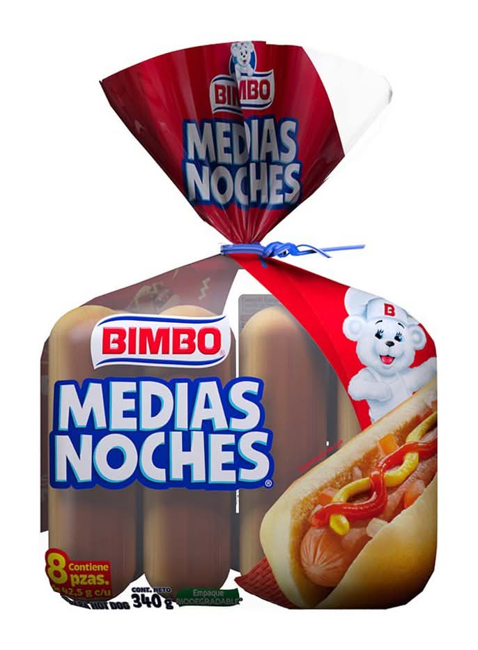 Bimbo · Medias noches pan para hot dog (8 un)