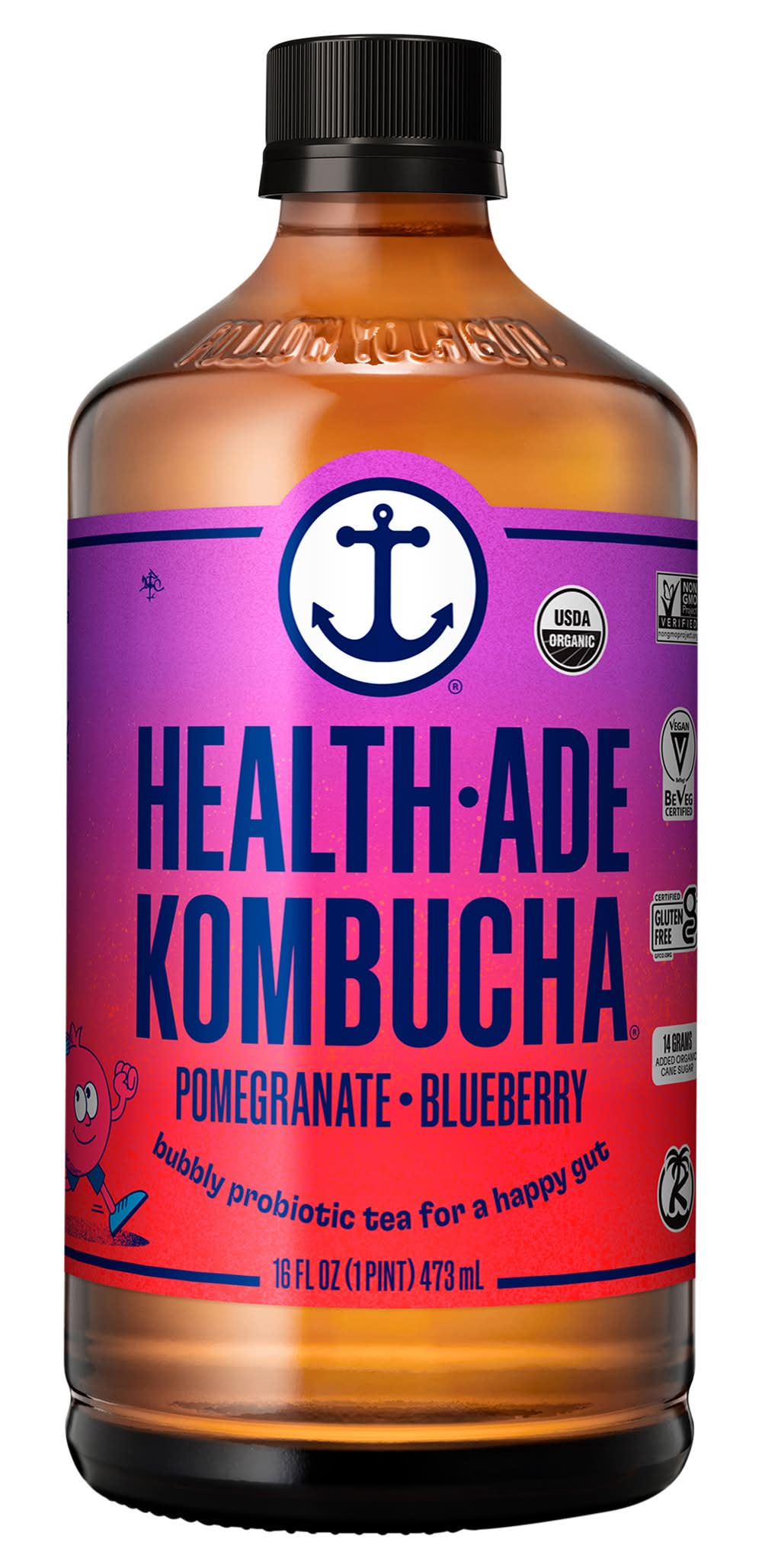 Health-Ade Kombucha Tea, Pomegranate-Blueberry (16 fl oz)