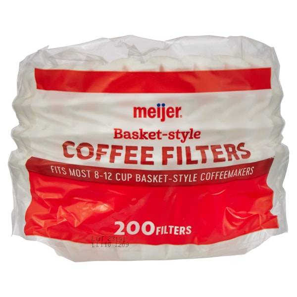 Meijer Basket-Style Coffee Filters For 8-12 Cup Coffee Makers (200 ct)