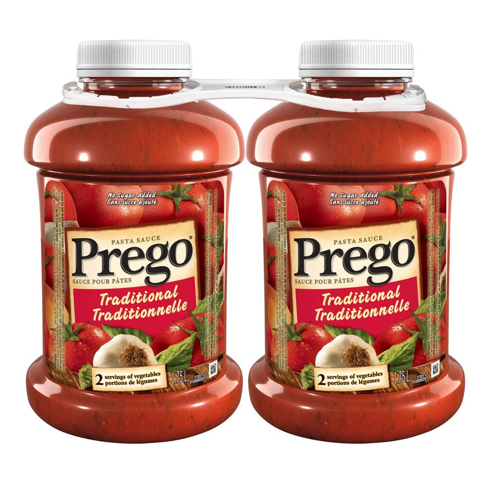 Prego Traditional Pasta Sauce, 2 × 1.75 L