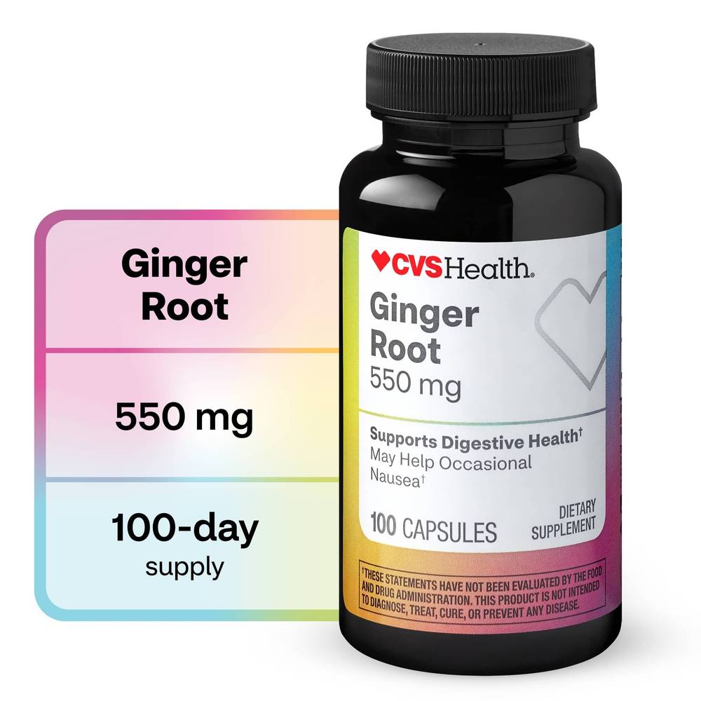 CVS Health Ginger Root Dietary Supplement Capsules, 100CT