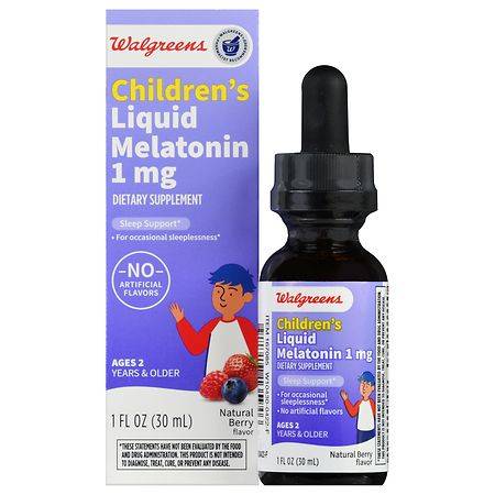 Walgreens Children's Liquid Melatonin 1 mg Natural Berry 2 Years+ (1 fl oz)