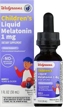 Walgreens Children's Liquid Melatonin 1 mg Natural Berry 2 Years+ (1 fl oz)